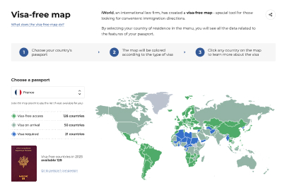 Visa-free map